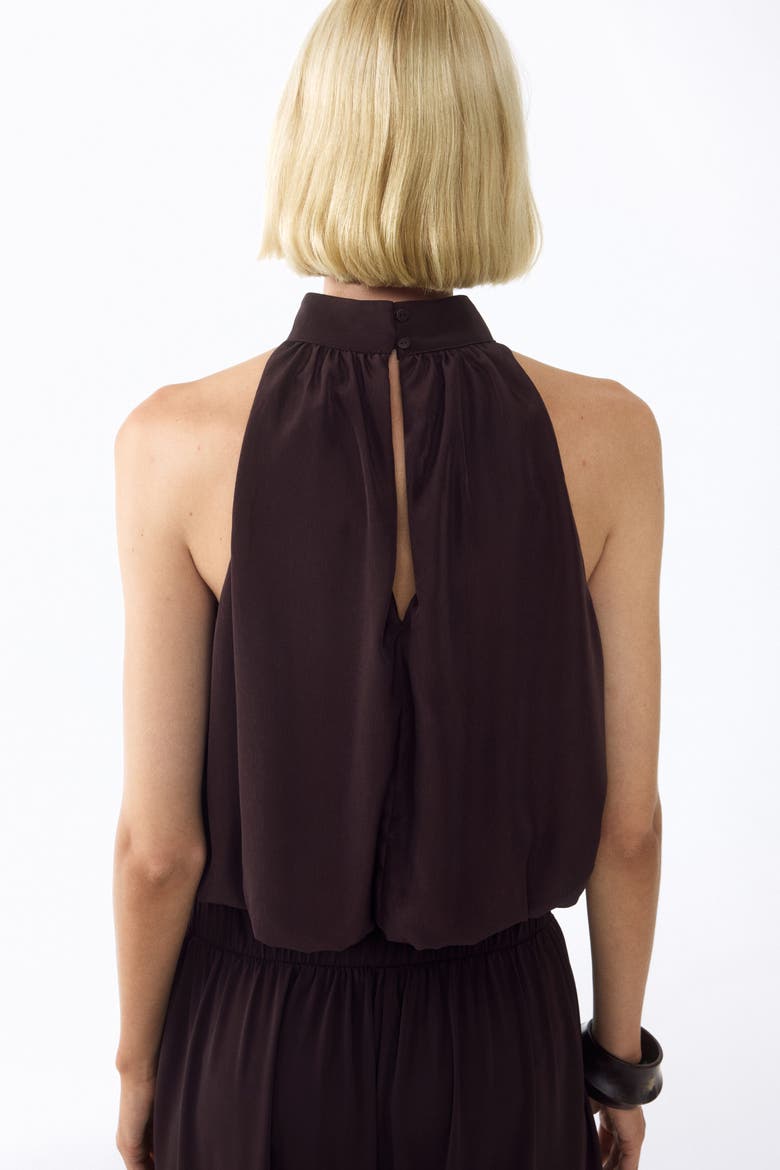Bubble-hem Top, Alternate, color, Dark brown