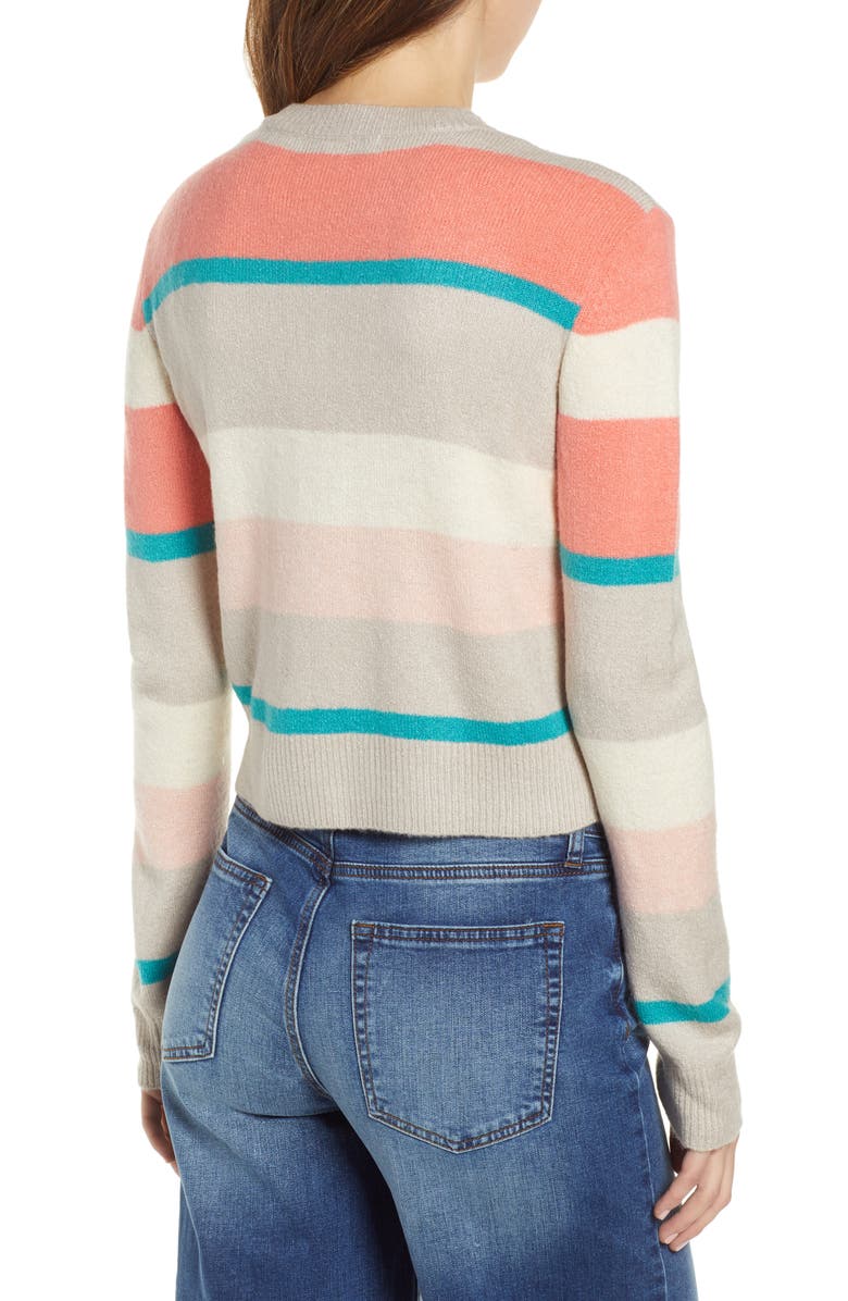Cotton Emporium Multi Stripe Crop Sweater, Alternate, color,