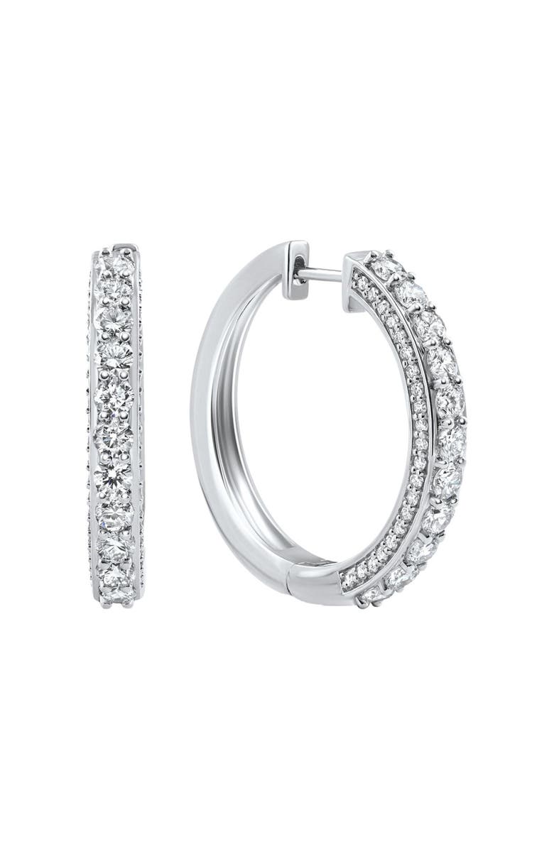 Bliss Diamond 3.50Ct Pave Diamond Hoops 14k Gold Lab Grown Women's Earrings 1.25" Tall, Main, color, 