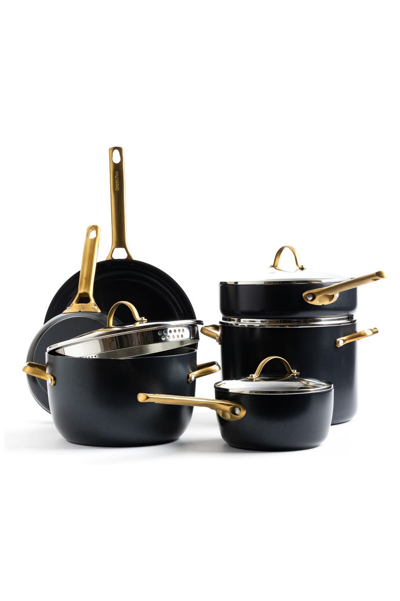 Reserve 10-Piece Ceramic Nonstick Cookware Set, Main, color, BLACK