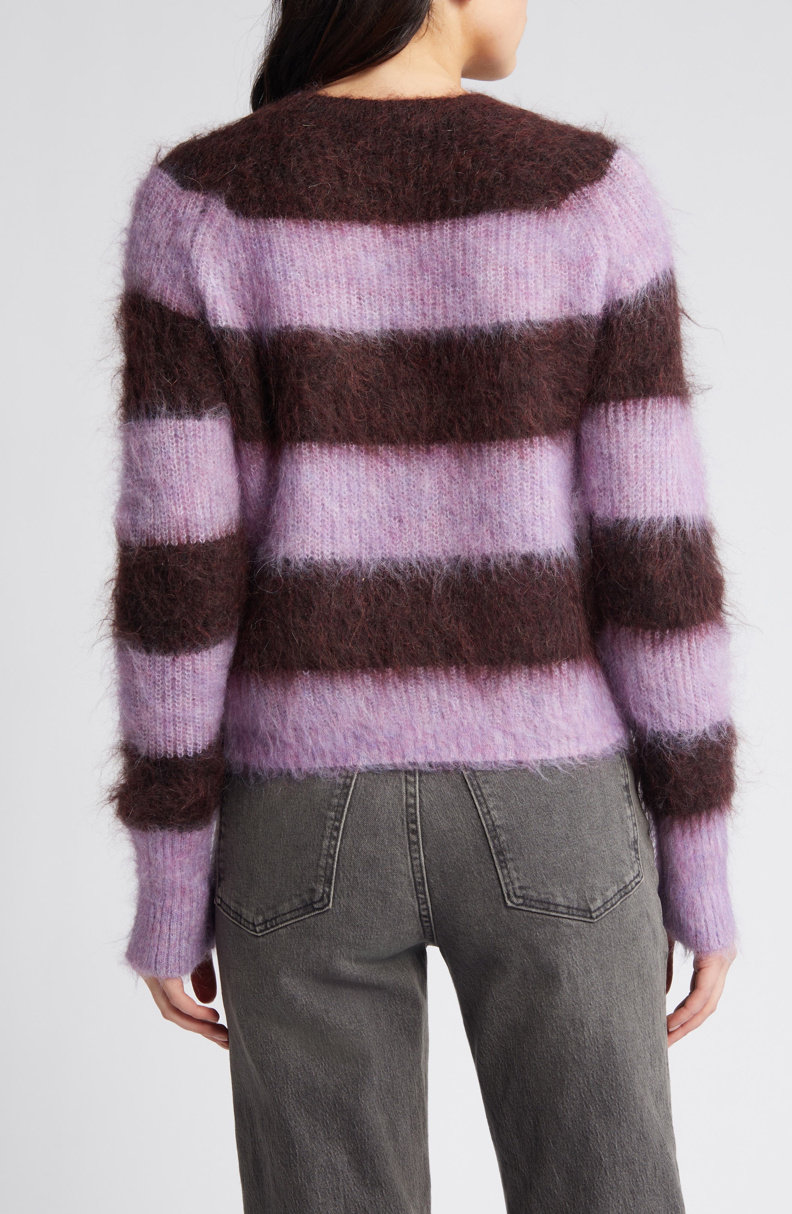 Lou Brushed Stripe Mohair Blend Sweater - image 2