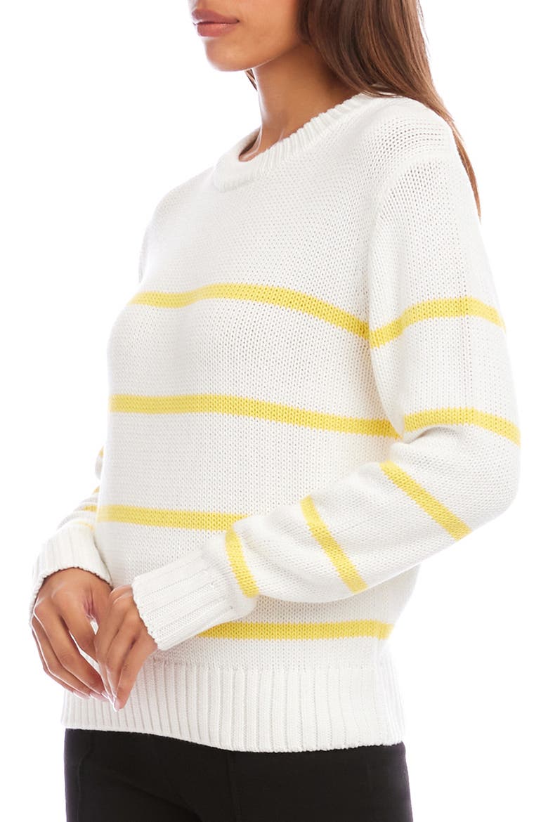Stripe Crewneck Sweater, Alternate, color, OFF WHITE/ YELLOW