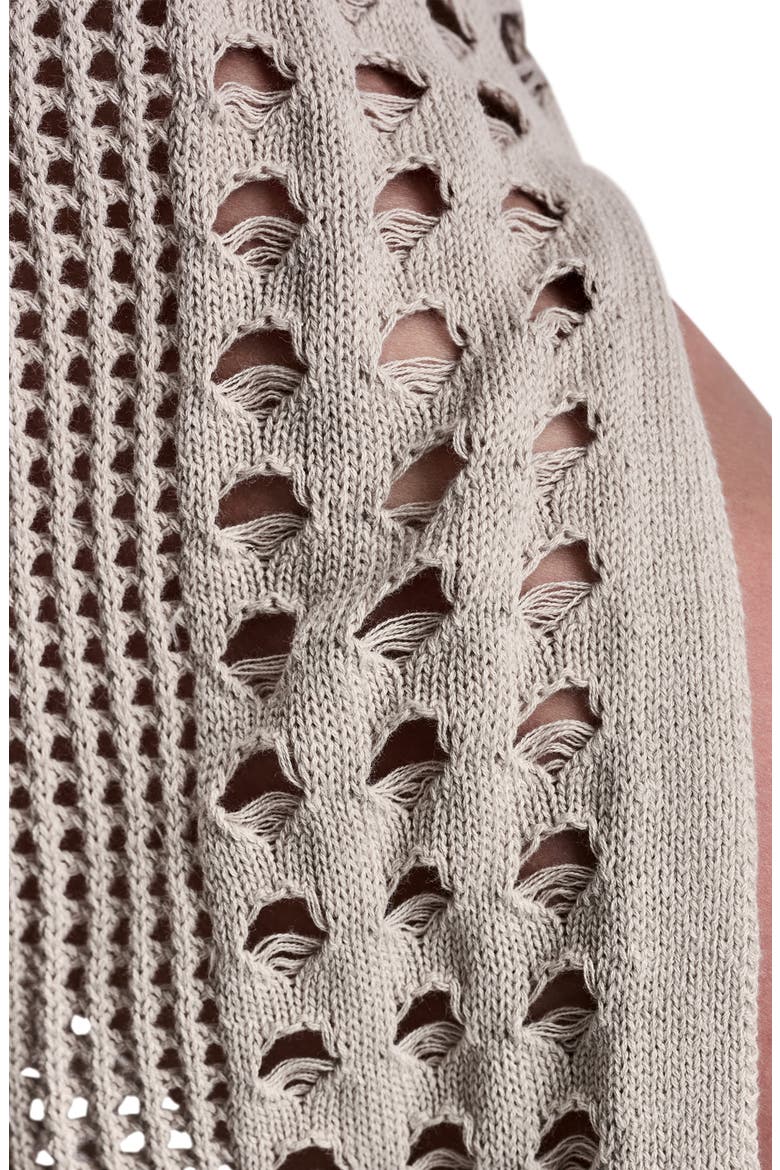 Mixed Open Stitch Sleeveless Cover Up Dress, Alternate, color, PEBBLE