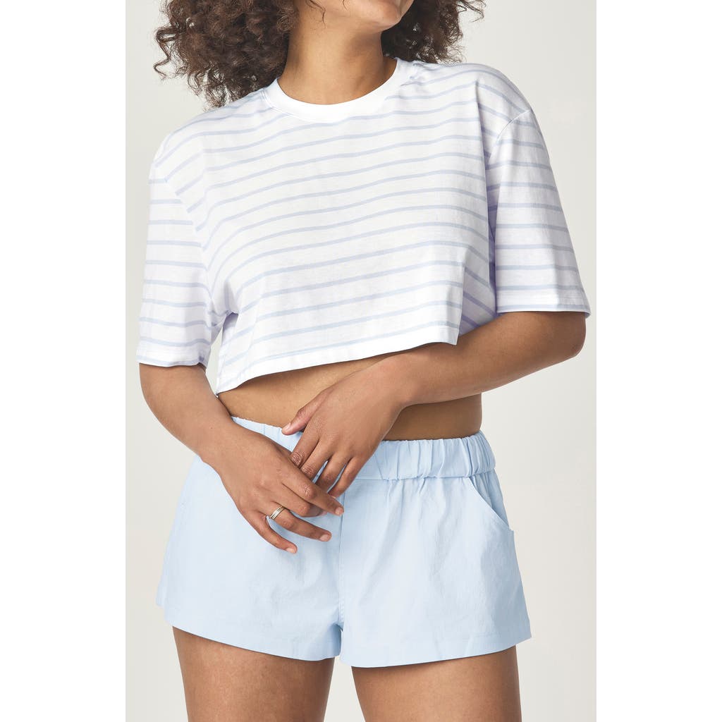 Florence By Mills Stripe Core Crop T-shirt In White