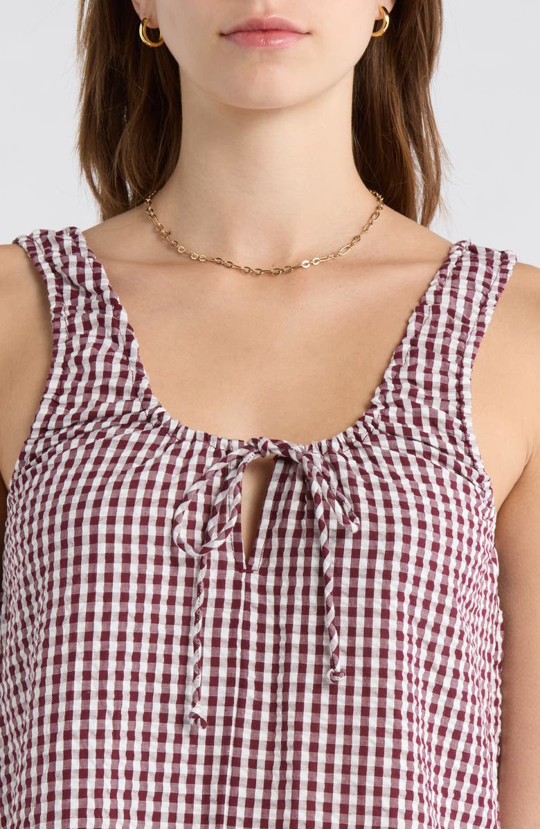 Billabong Sweet as Ever Gingham Shift Dress, Alternate, color, Red Dahlia