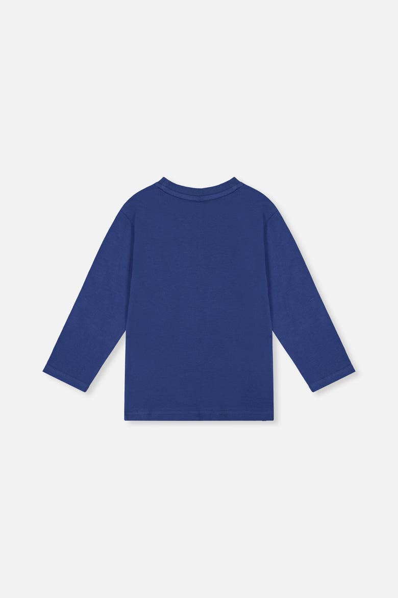 Organic Cotton Crew Neck Penguin Graphic Long Sleeve T-Shirt, Alternate, color, Blue