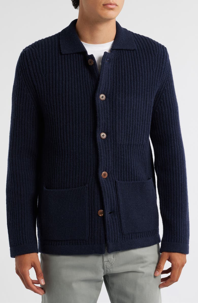 ALEX CRANE Kite Merino Wool Cardigan, Alternate, color, Indigo