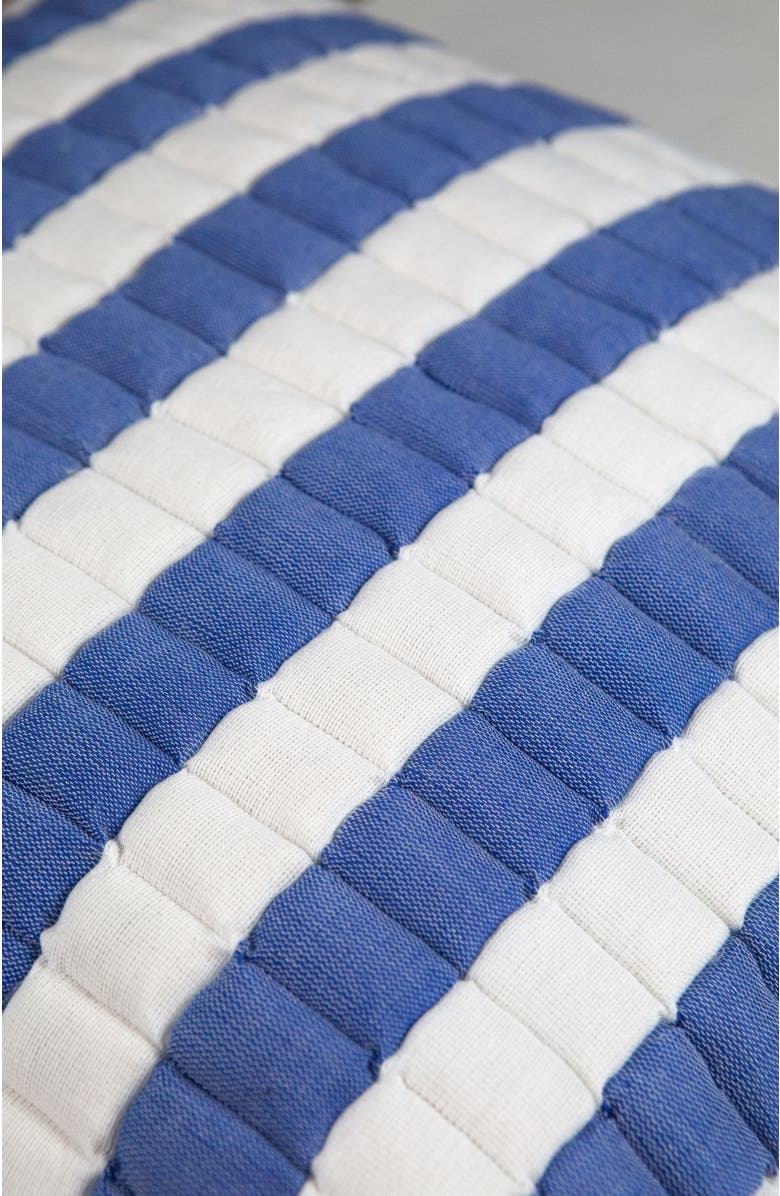 Archive New York Quilted Sujani Striped Throw Pillow, Alternate, color, Blue