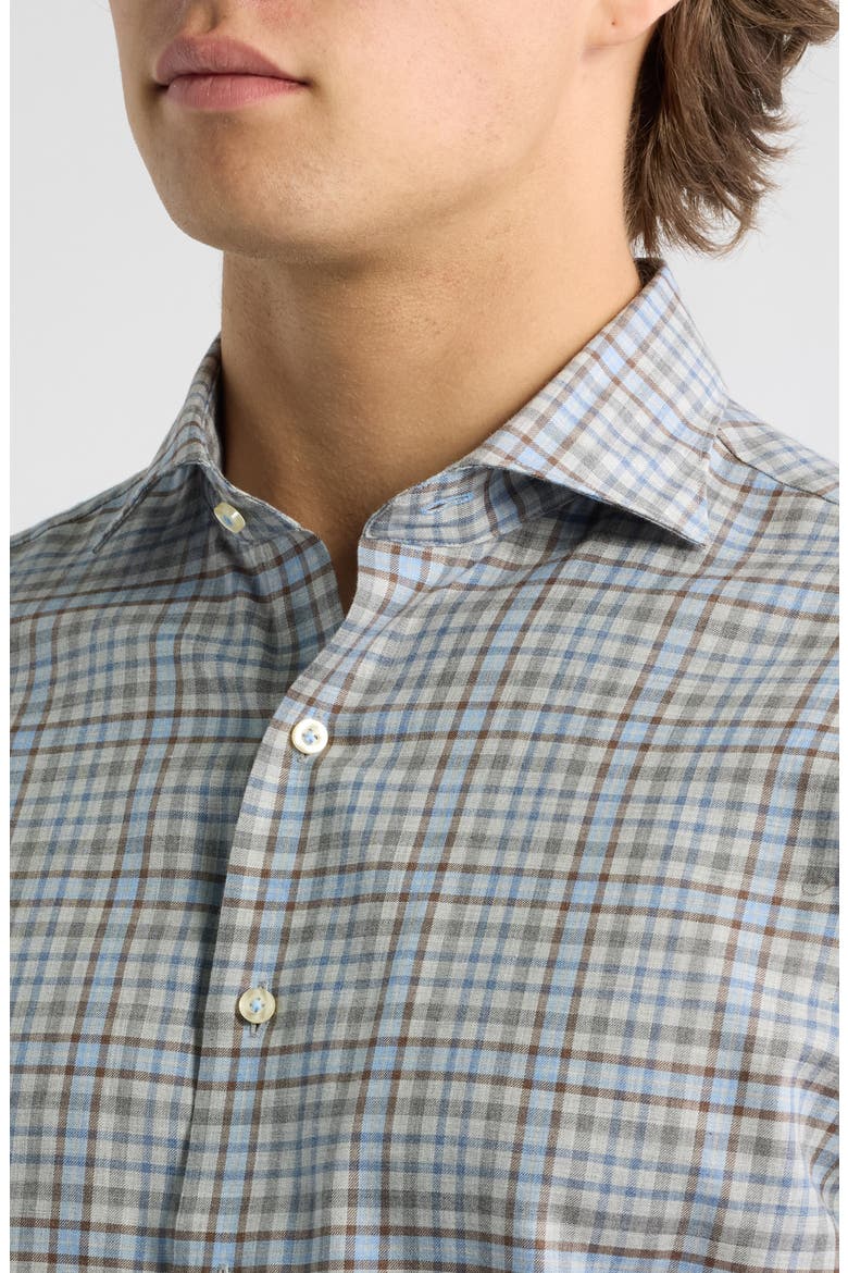 Redwood Plaid Long Sleeve Button-Up Shirt, Alternate, color, KONA