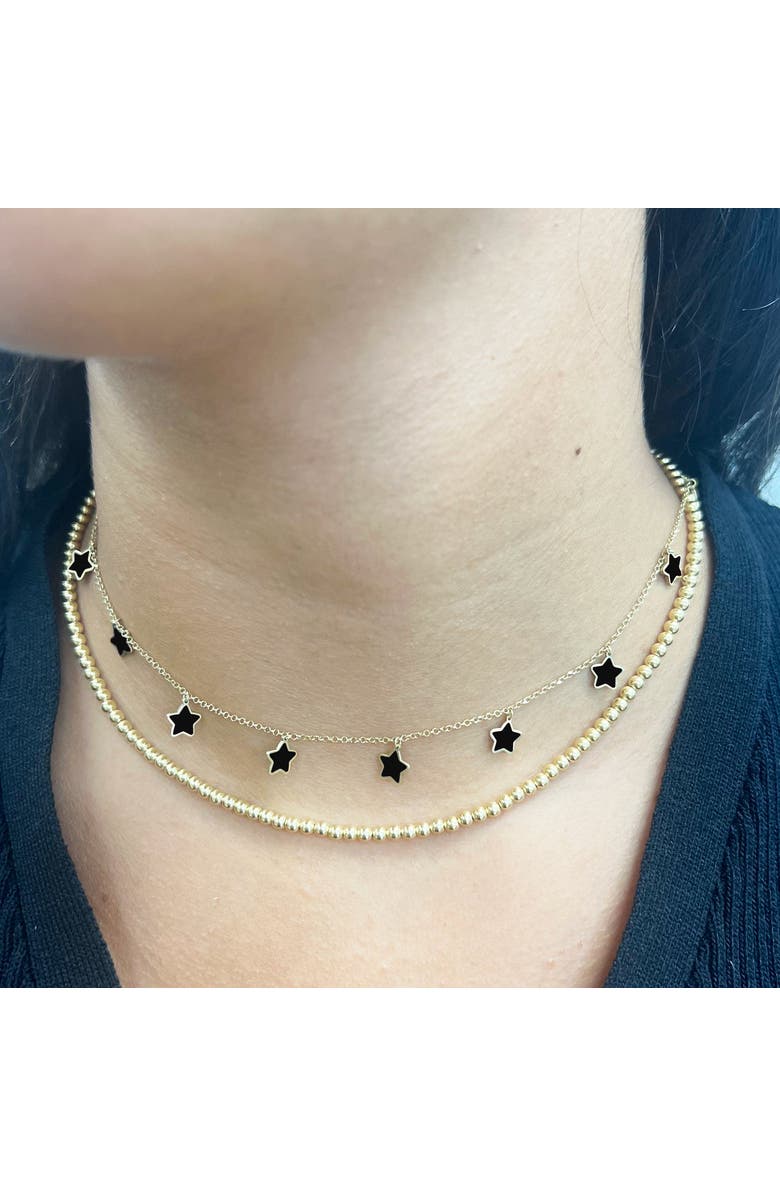 The Lovery Fine Jewelry Onyx Star Dangle Necklace, Alternate, color, Onyx