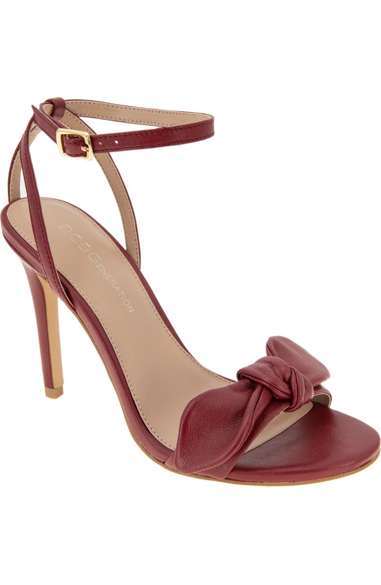 BCBGeneration Jamina Bow Sandal, Main, color, Rhubarb