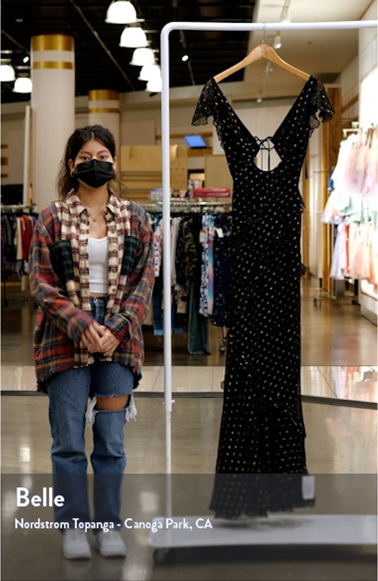 Bias Cut Ruffle Sleeve Maxi Tea Dress, sales video thumbnail