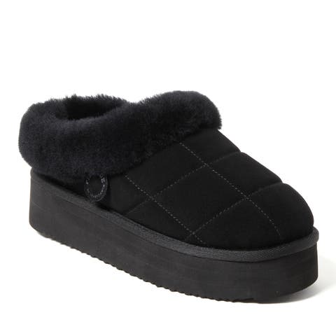 Fireside Bendigo Genuine Shearling Quilted Platform Clog Slipper (Women)