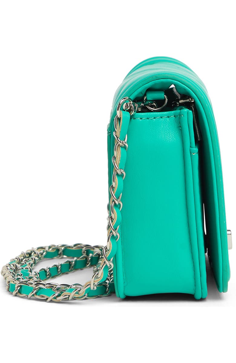 Badgley Mischka Collection Small Chevron Quilted Crossbody Bag, Alternate, color, Green