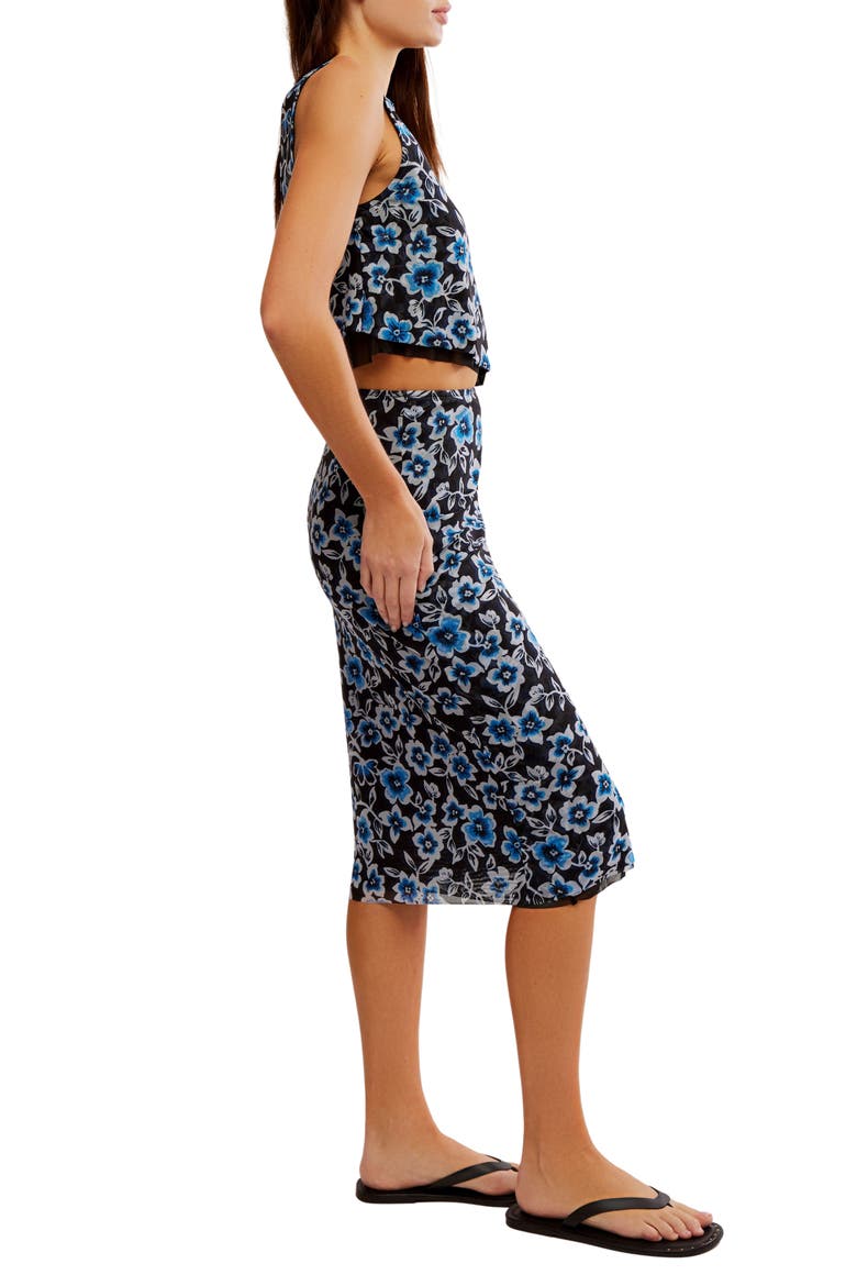 Mona Floral Tank & Midi Skirt Set, Alternate, color, BLACK COMBO