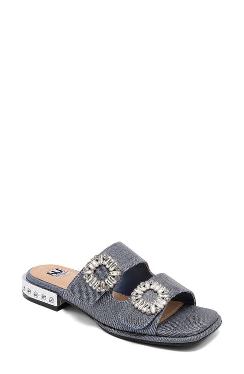 Resort Rhinestone Slide Sandal
