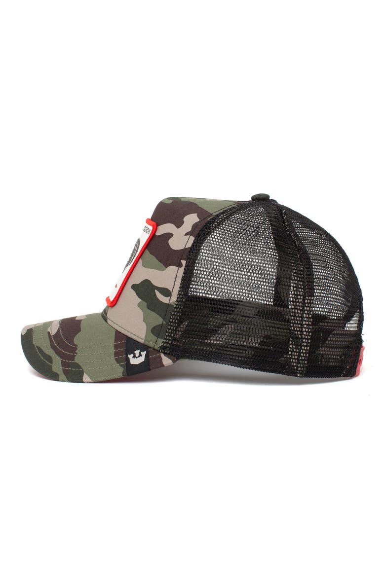 The Rooster Patch Trucker Hat, Alternate, color, CAMOUFLAGE