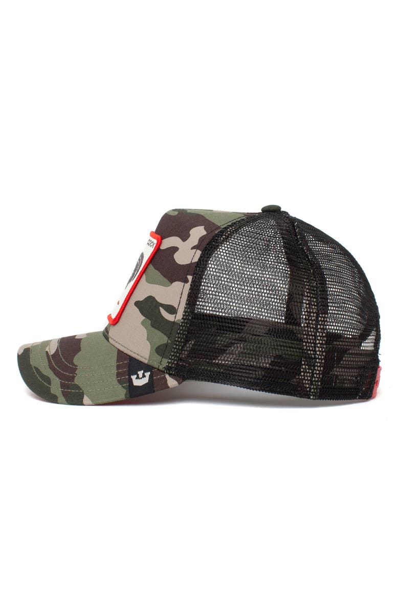 Goorin Bros. The Rooster Patch Trucker Hat, Alternate, color, Camouflage