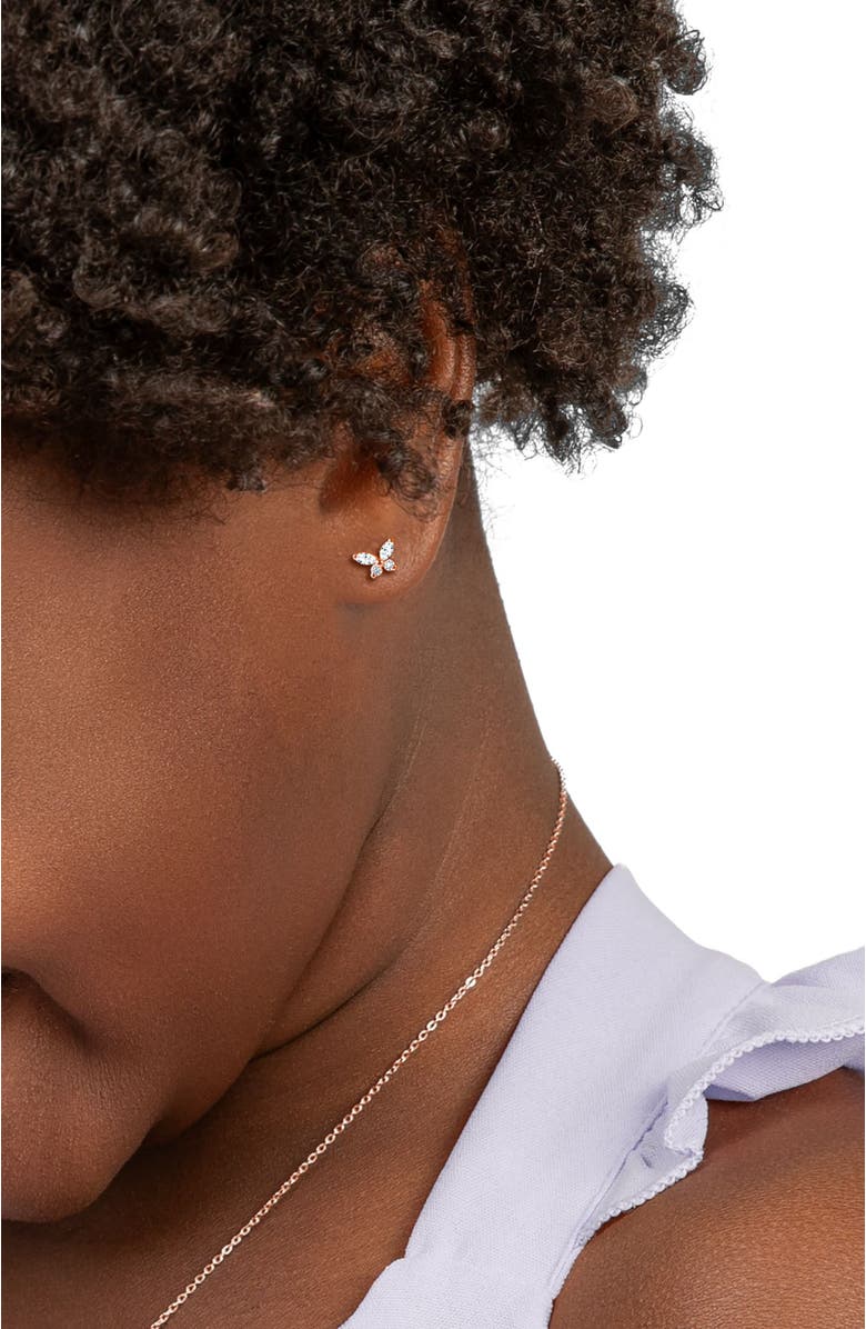 Tiny Blessings 14K Gold Tiny Marquise Butterfly Studs Screw Back Earrings, Alternate, color, 14K Rose Gold