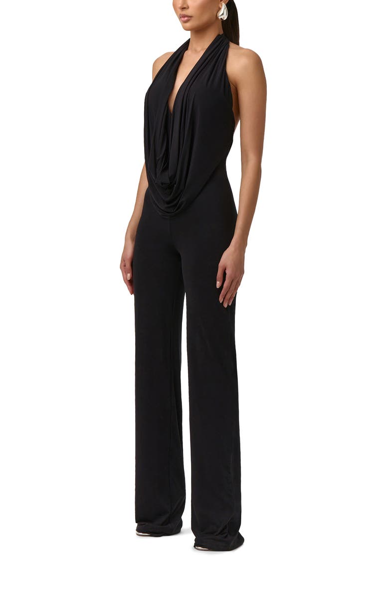 Naked Wardrobe Naked Halter Jumpsuit, Alternate, color, Black