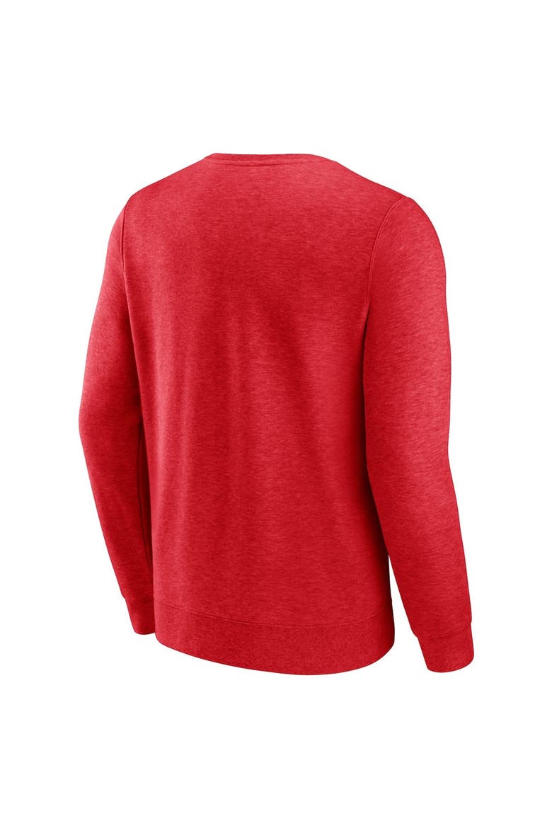 Men's Fanatics Branded Heathered Red Washington Nationals Classic Move Pullover Sweatshirt, Alternate, color, Heather Red