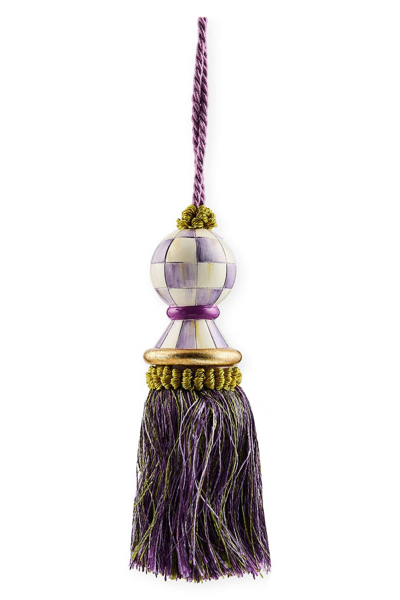 Violet Check Tassel, Alternate, color, VIOLET