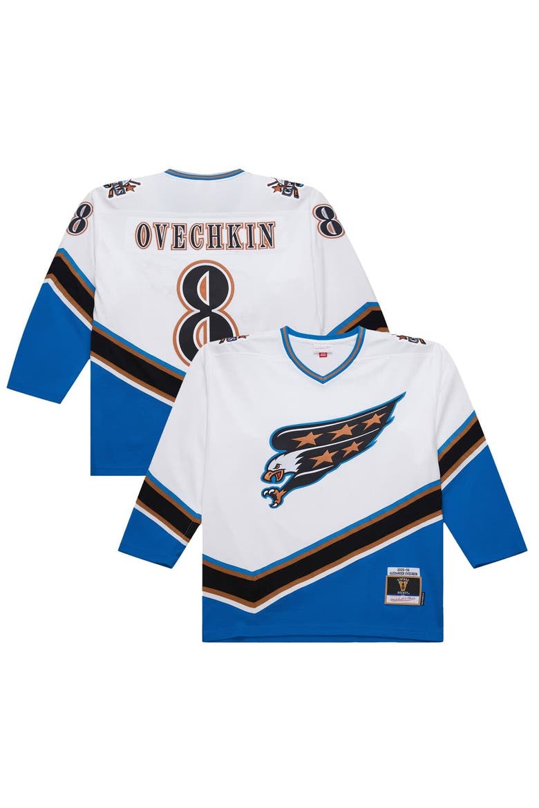 Men's Mitchell & Ness Alexander Ovechkin White Washington Capitals 2005/06 Power Play Jersey, Main, color, White