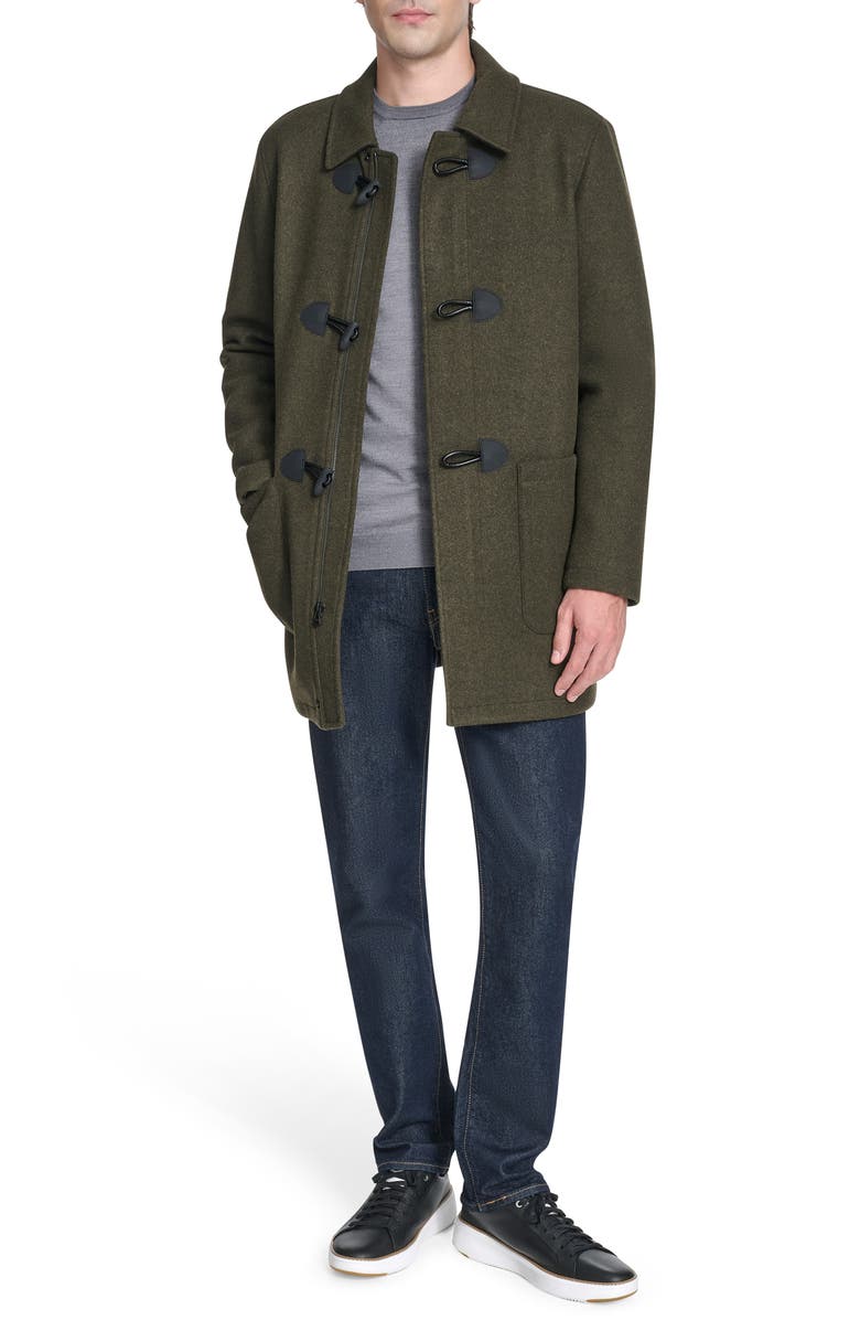 Cole Haan Water Repellent Duffle Coat, Alternate, color, Olive