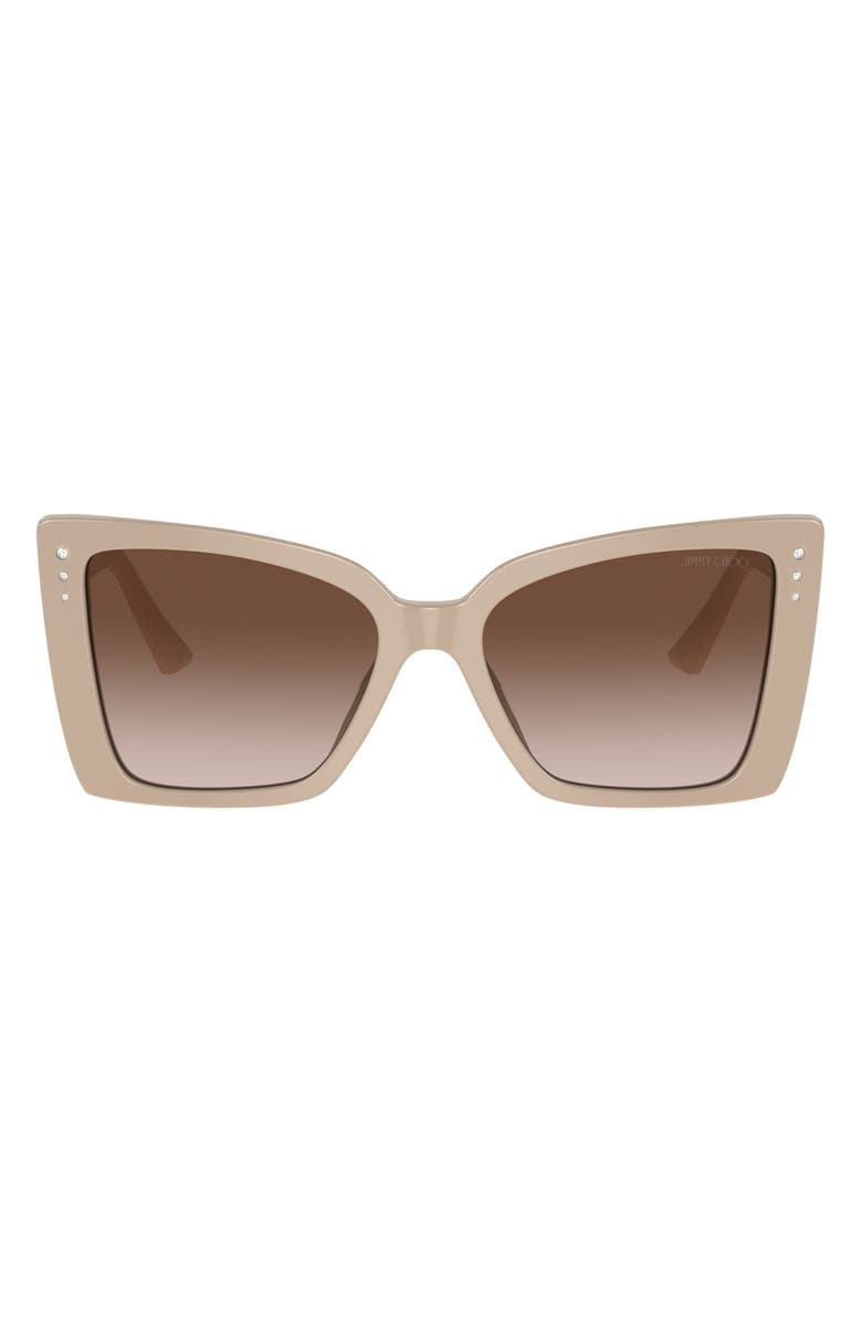 Jimmy Choo 54mm Butterfly Sunglasses, Main, color, Beige