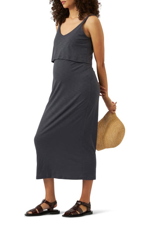 RIPE MATERNITY RIPE MATERNITY KERRY LAYERED SLEEVELESS COTTON BLEND MATERNITY/NURSING DRESS