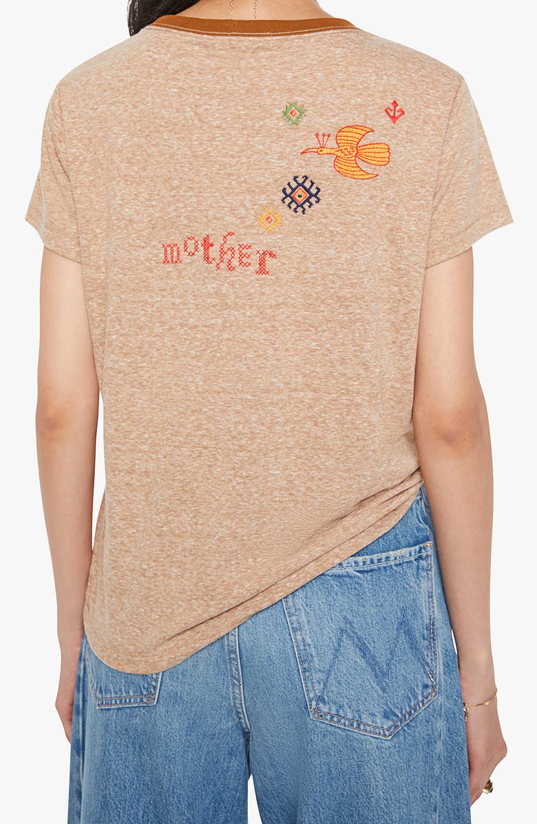 MOTHER The Boxy Goodie Goodie Appliqué Better Luck Graphic T-Shirt, Alternate, color, Monks Robe Shine On