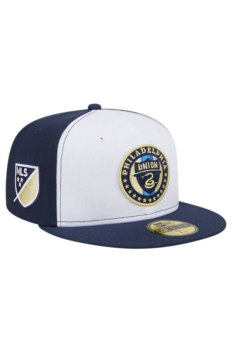 New Era Men's New Era White/Navy Philadelphia Union 2024 Kick Off Collection 59FIFTY Fitted Hat, Alternate, color, White