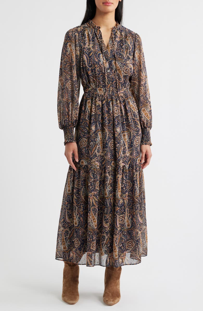Sam Edelman Boho Paisley Long Sleeve Maxi Dress, Main, color,
