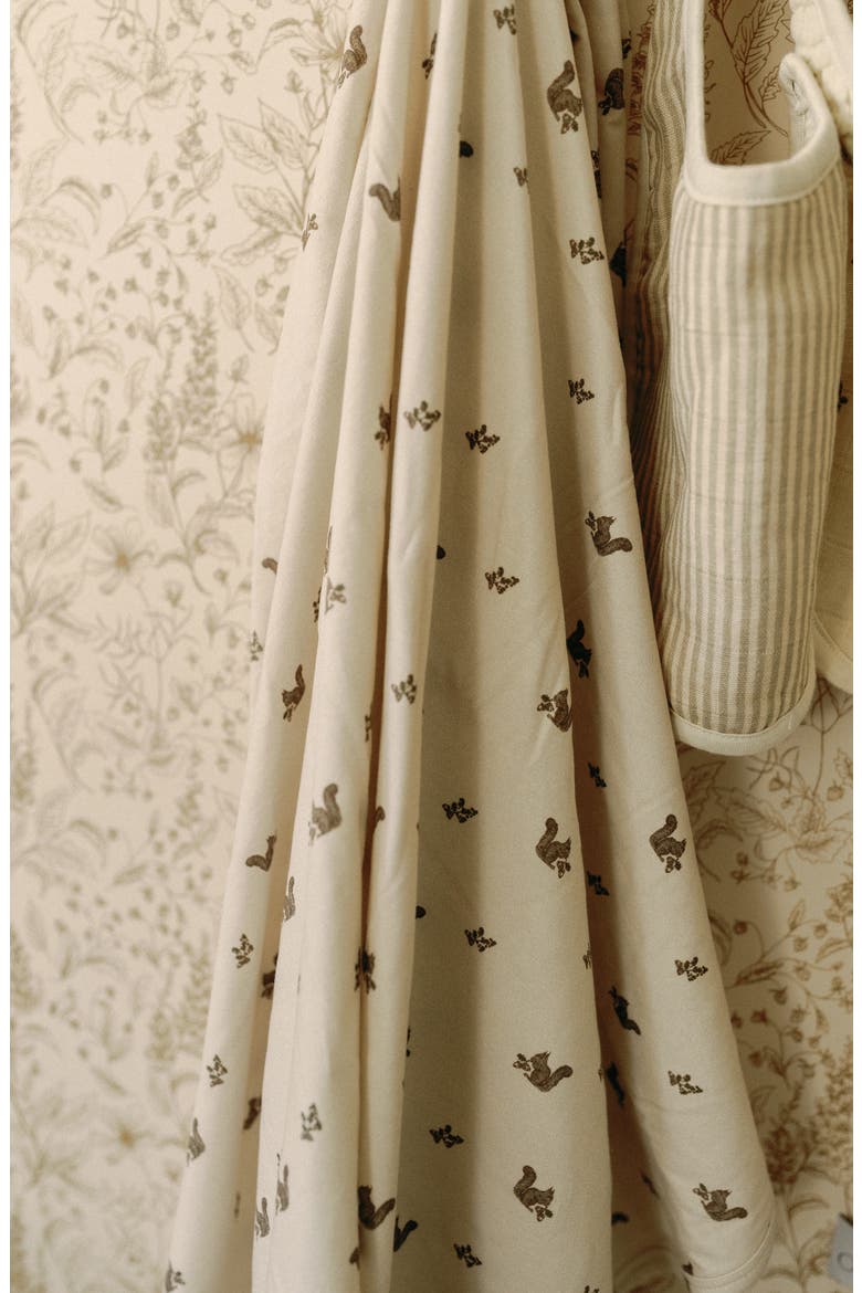 Assorted 2-Pack Organic Cotton Jersey Swaddle Blankets, Alternate, color, MUSHROOMS/SQUIRRELS