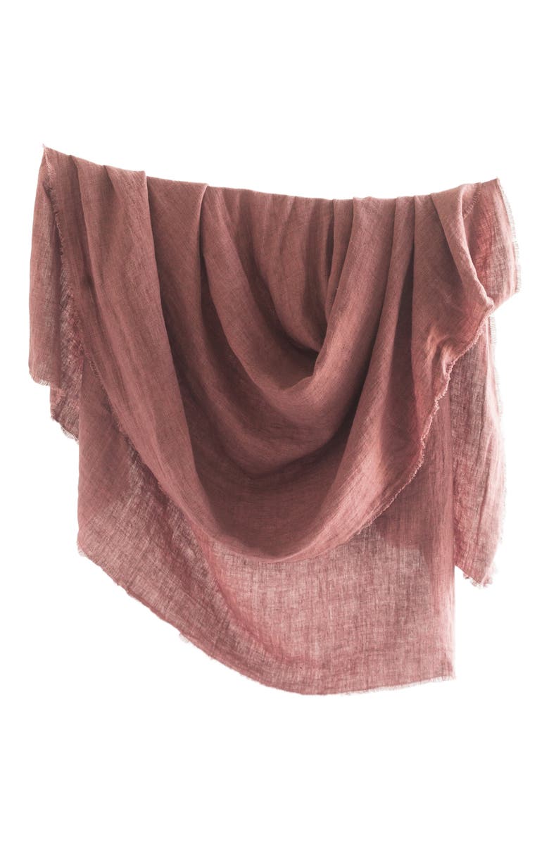 Creative Women Stone Washed Linen Throw, Main, color, Pink