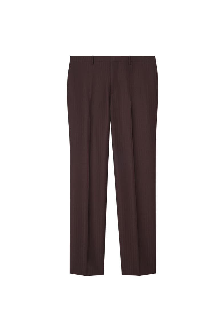 Striped Wool Mohair Tailored Trousers, Alternate, color, Log brown