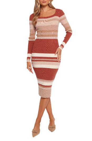 Petal And Pup Petal & Pup Colten Stripe Long Sleeve Rib Sweater Dress