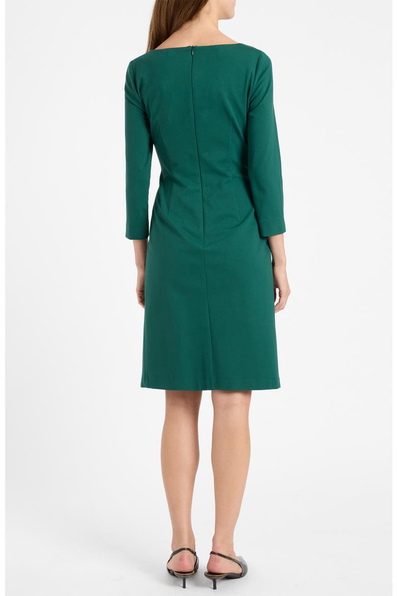 Liv Sheath Dress in Soft Stretch Crepe, Alternate, color, Evergreen