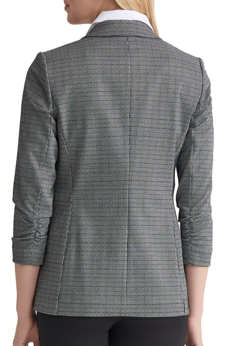 Jones New York Ruched Sleeve Blazer, Alternate, color, Pacific Navy Multi