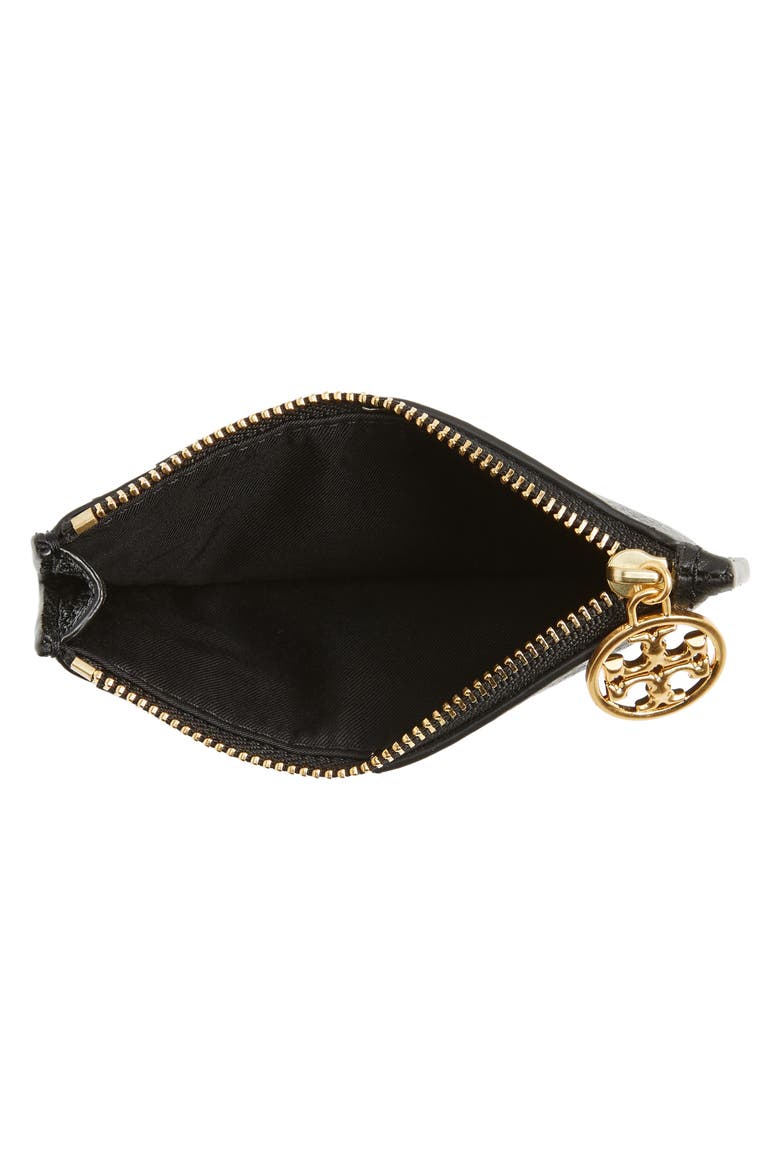 Miller Zip Leather Card Case, Alternate, color, BLACK