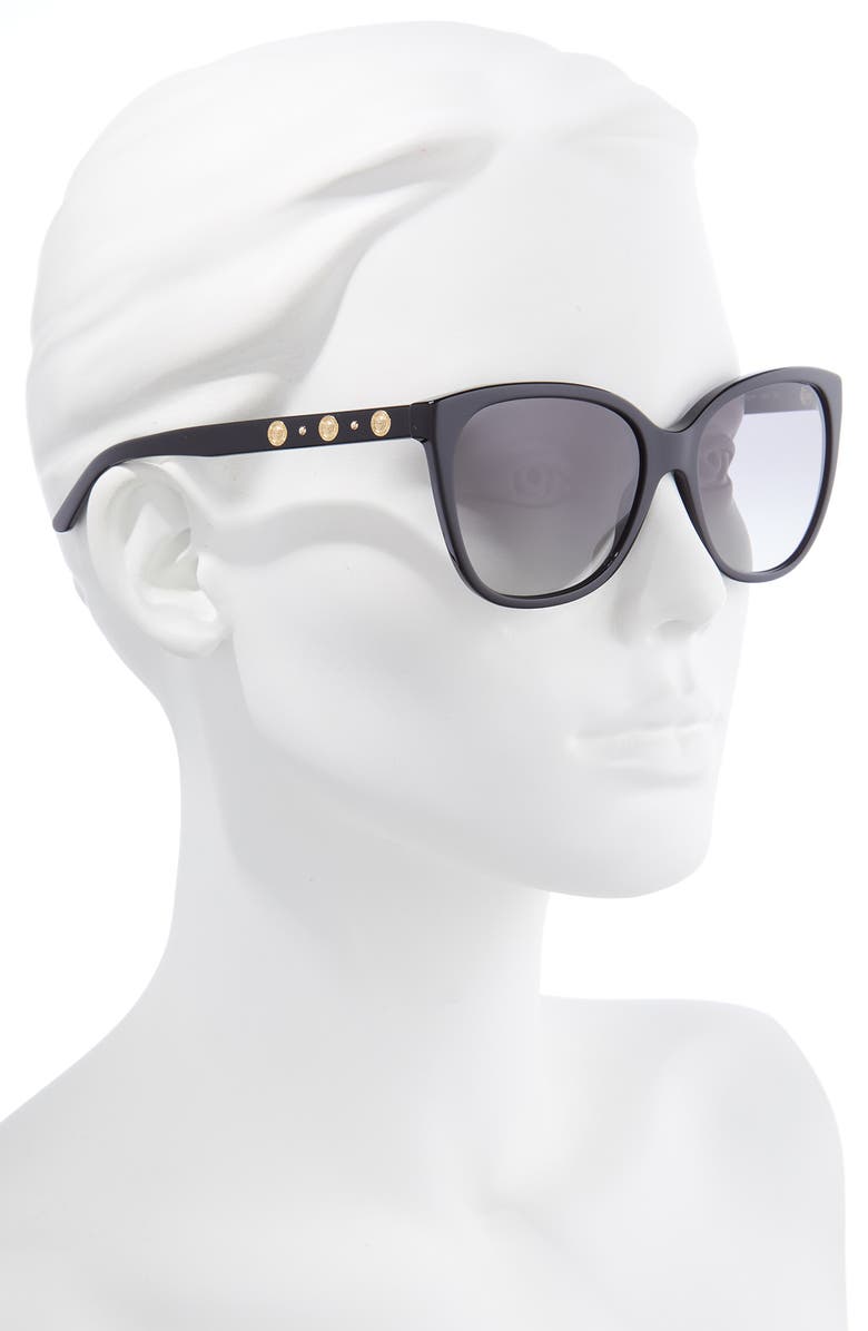 Versace Rock Icons 57mm Sunglasses, Alternate, color, Black/ Grey Gradient