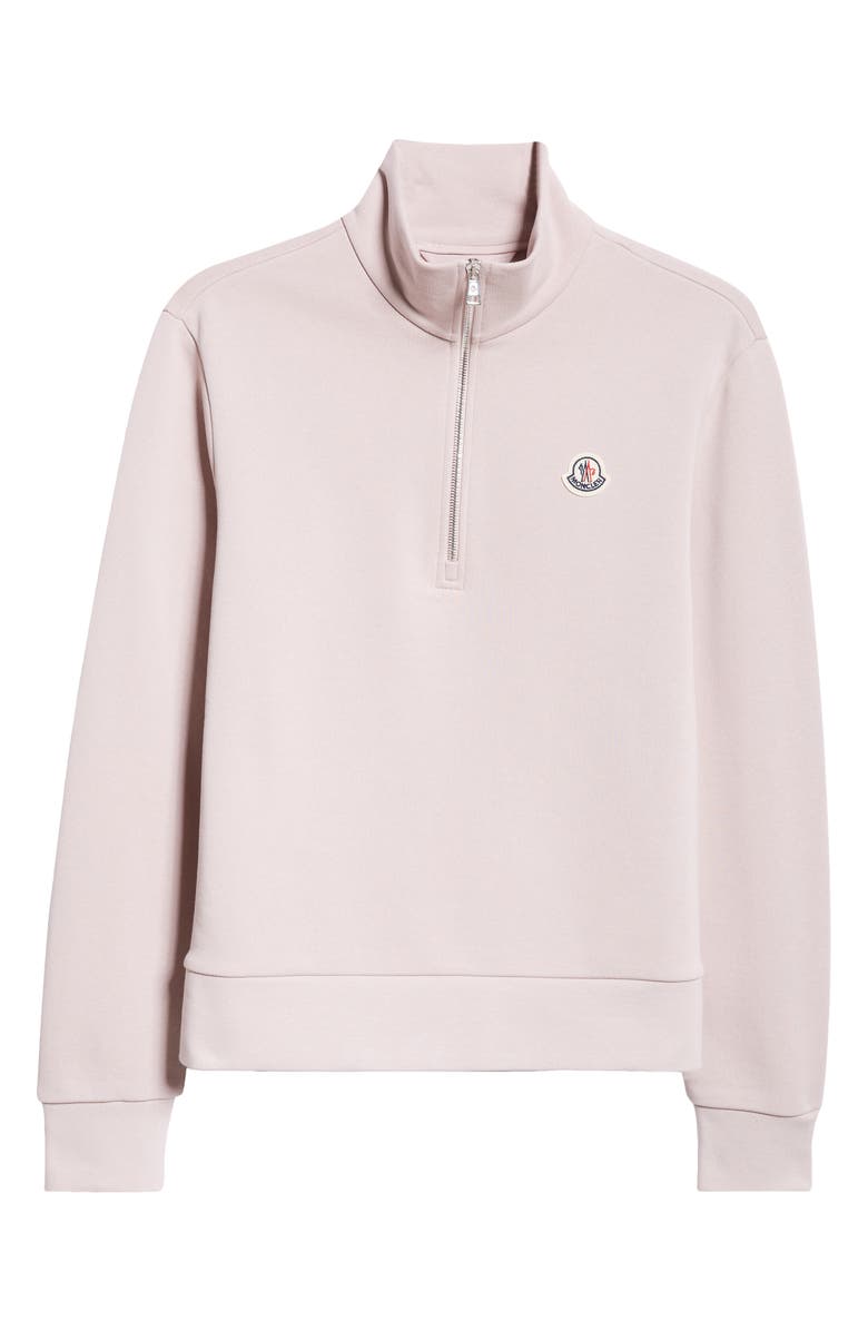 Moncler Logo Patch Quarter Zip Pullover, Alternate, color, 