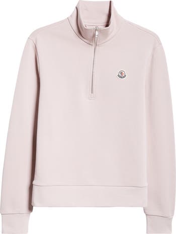 Moncler Logo Patch Quarter Zip Pullover | Nordstrom