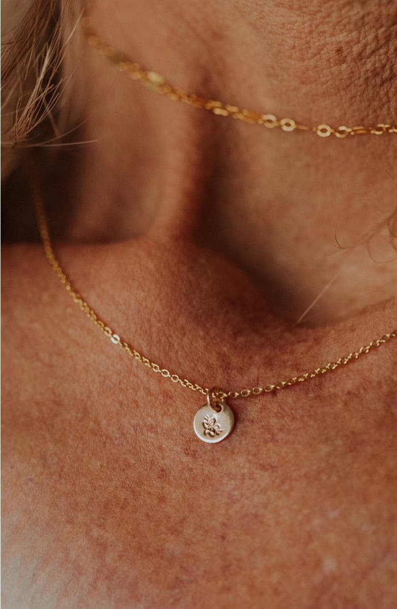 MADE BY MARY March Birth Flower Necklace, Alternate, color, Silver