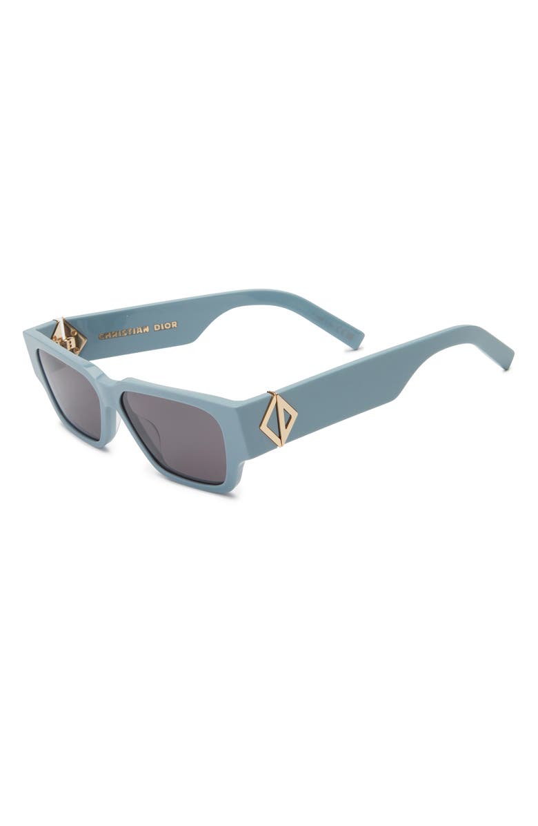 DIOR CD Diamond S5I 56mm Geometric Sunglasses, Alternate, color, Shiny Light Blue / Smoke