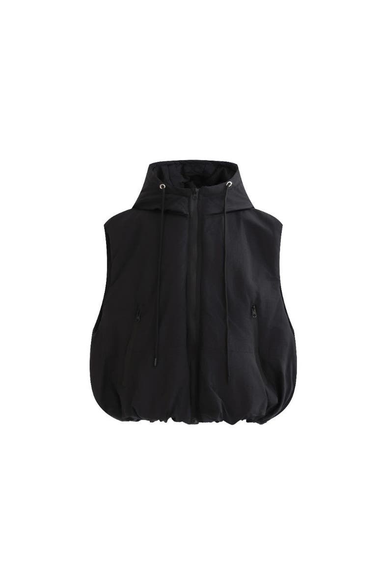 Hooded Puffer Vest, Main, color, Black