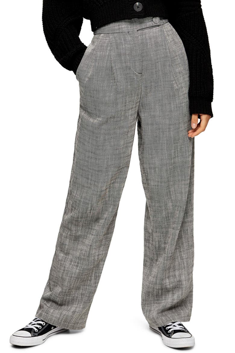 Wide Leg Trousers, Main, color, BLACK MULTI