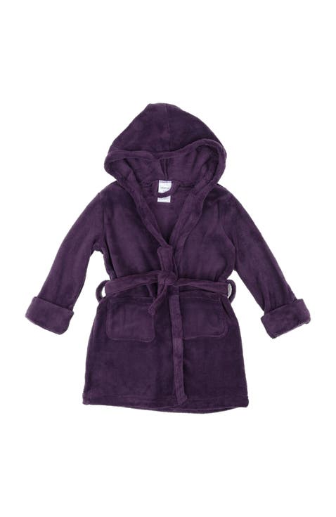 Kids Fleece Hooded Robe, Solid Colors