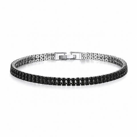 Two Row Black Tennis Bracelet