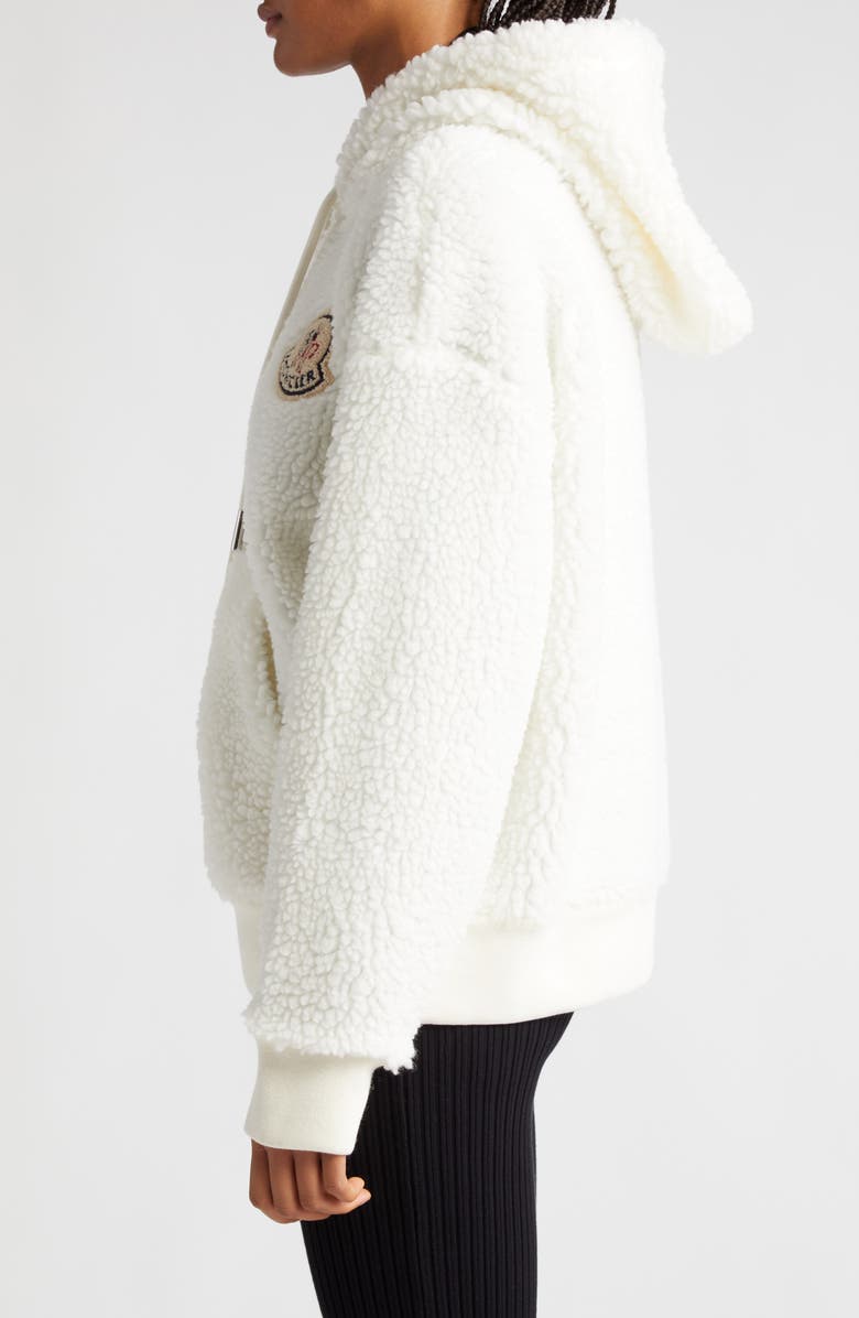 Moncler Teddy Fleece Zip-Up Hoodie, Alternate, color, 